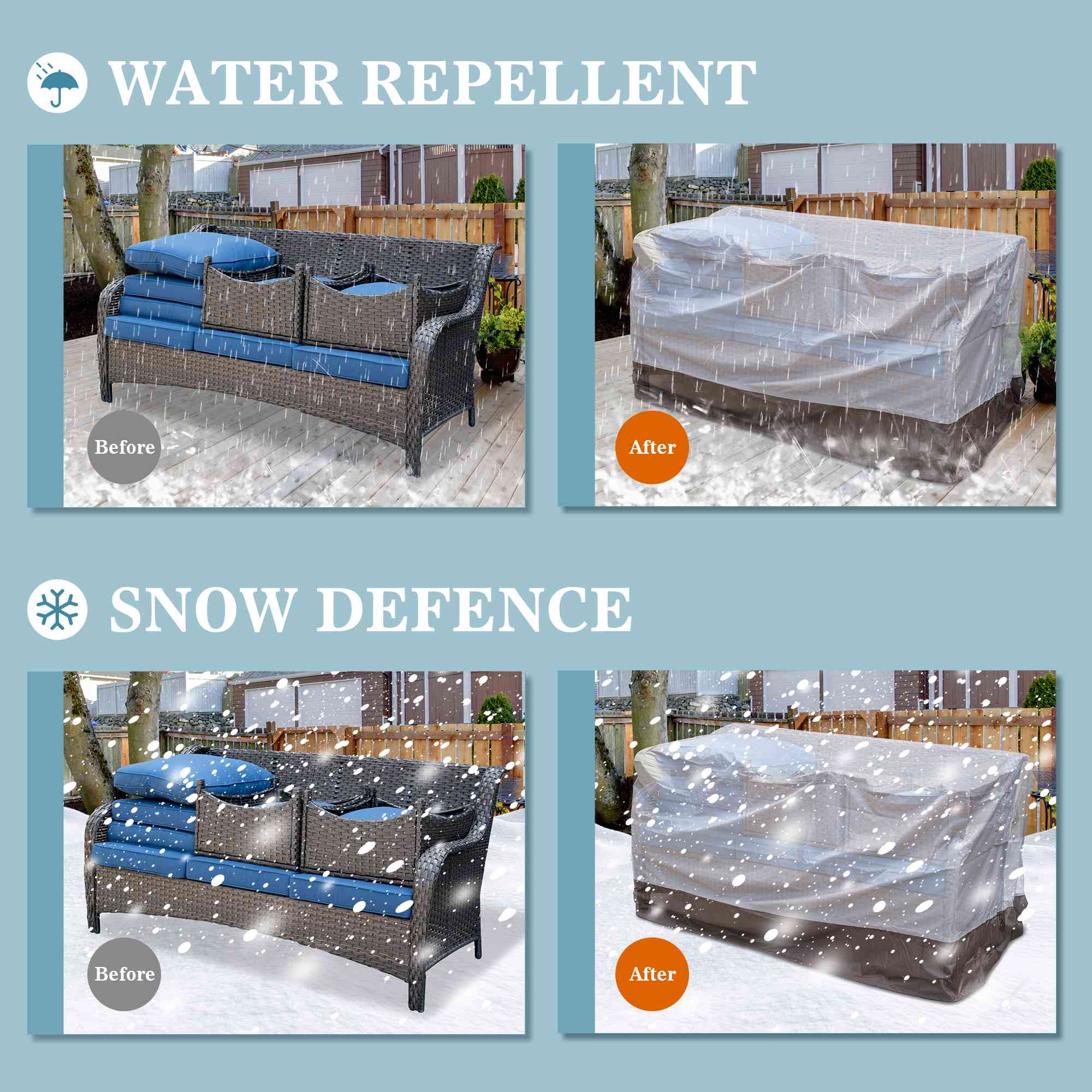 Outdoor Sofa Cover Waterproof for Kenard Series (Refer to the Dimension in Description)