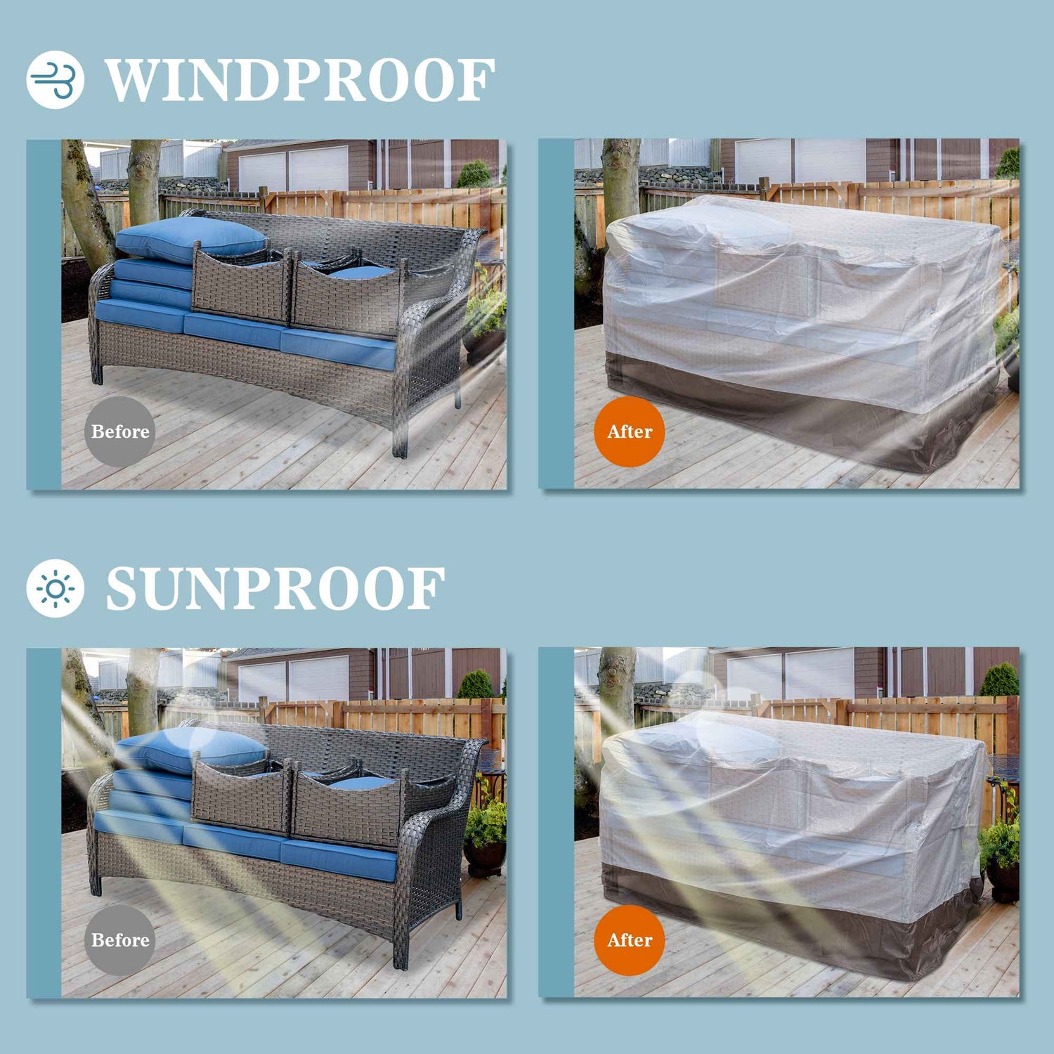 Outdoor Sofa Cover Waterproof for Kenard Series (Refer to the Dimension in Description)