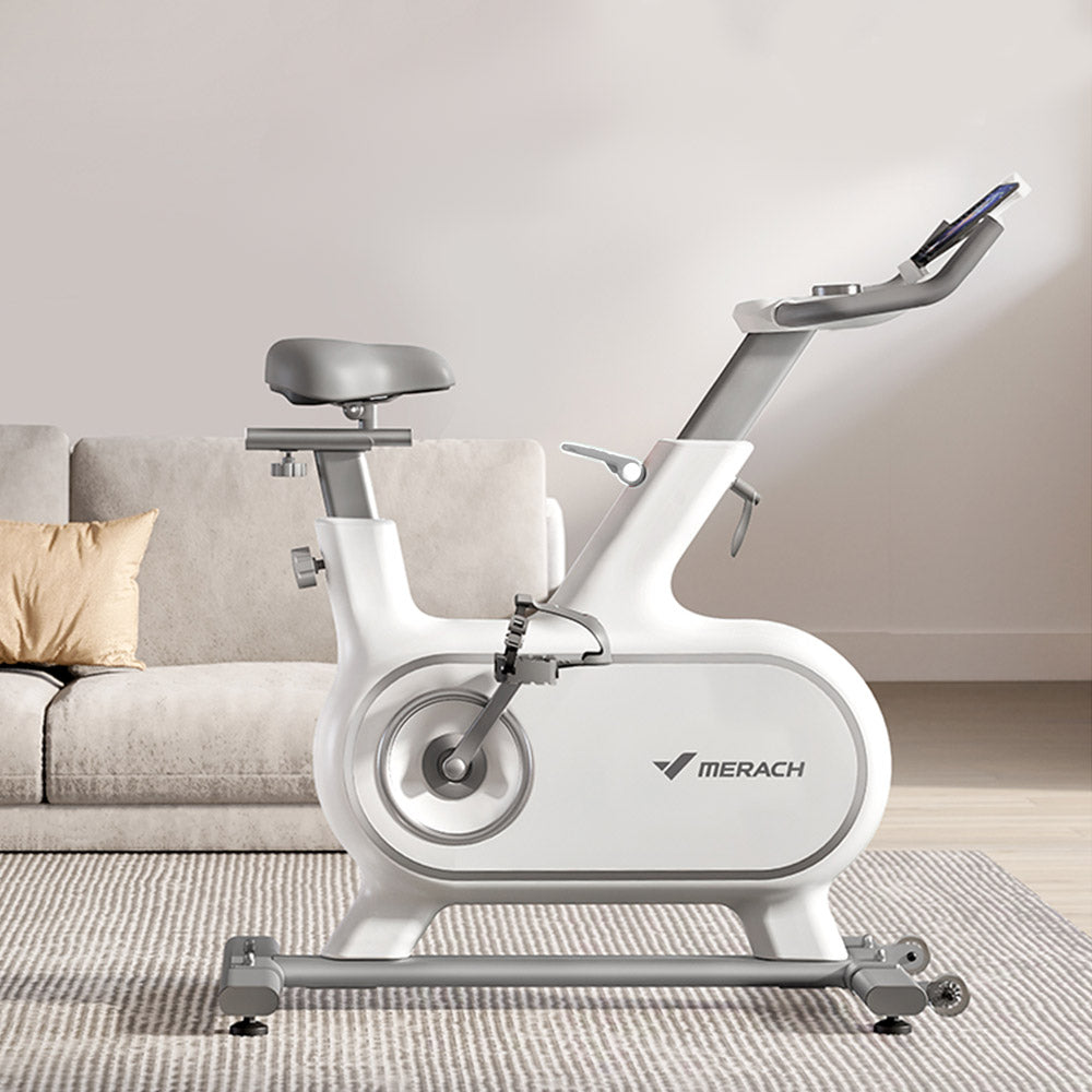 Eeeza 6KG Flywheel Spin Bike Home Gym Train - White