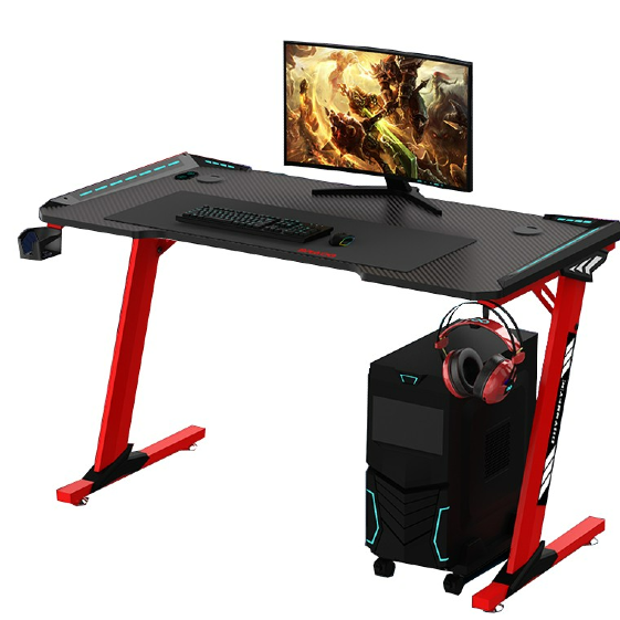 Gaming Desk Computer Table with RGB Lighting, Cup Holder and Headphone Hook - Odyssey8