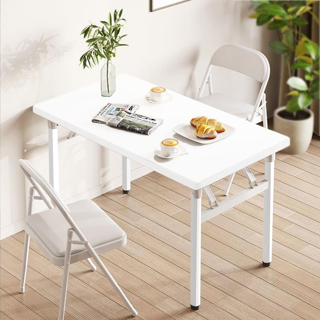 Installation-free foldable desk, portable compact computer desk
