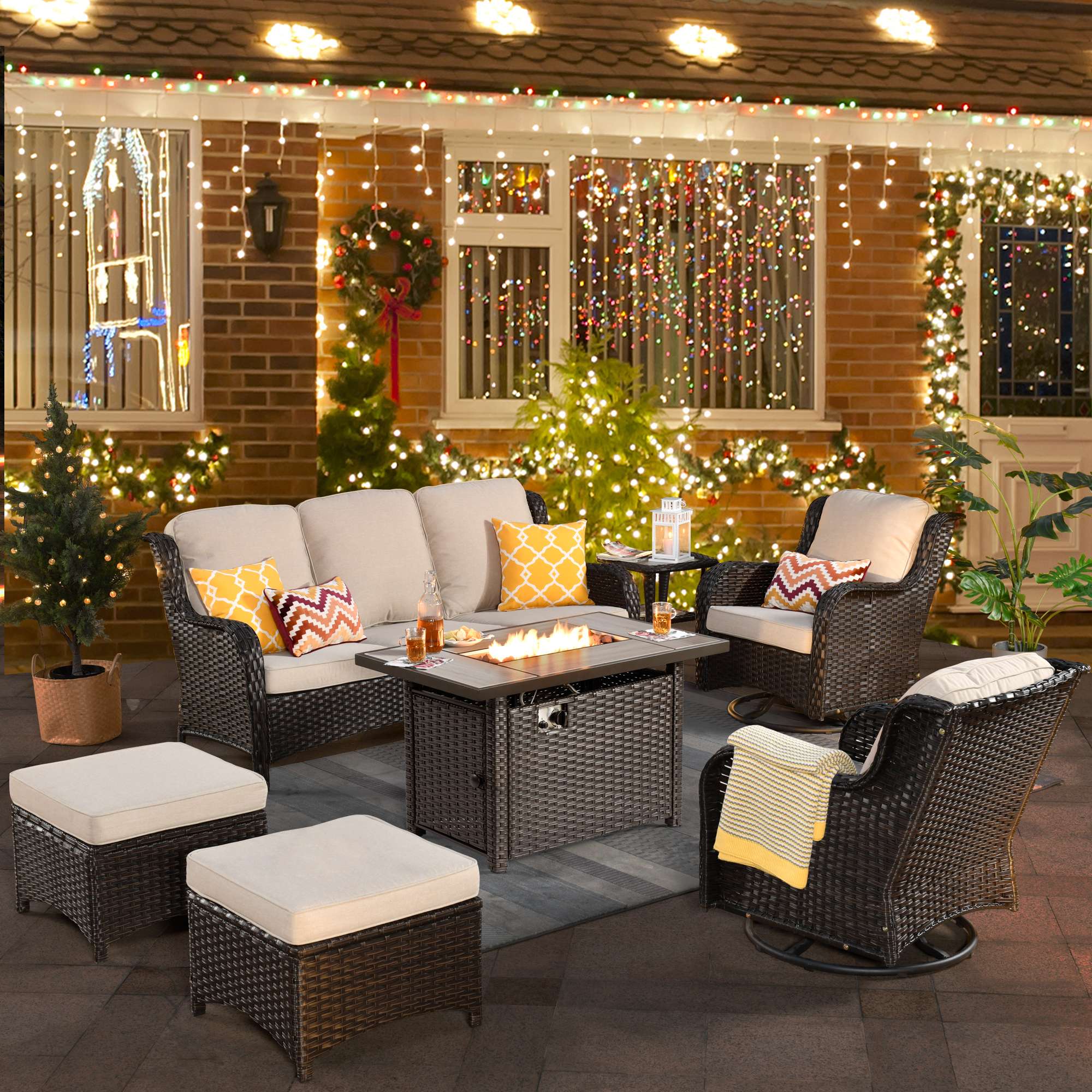 Patio 7-Piece Conversation Set with 42&