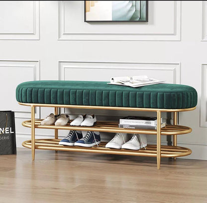 Bench Footstool with shoes shelves