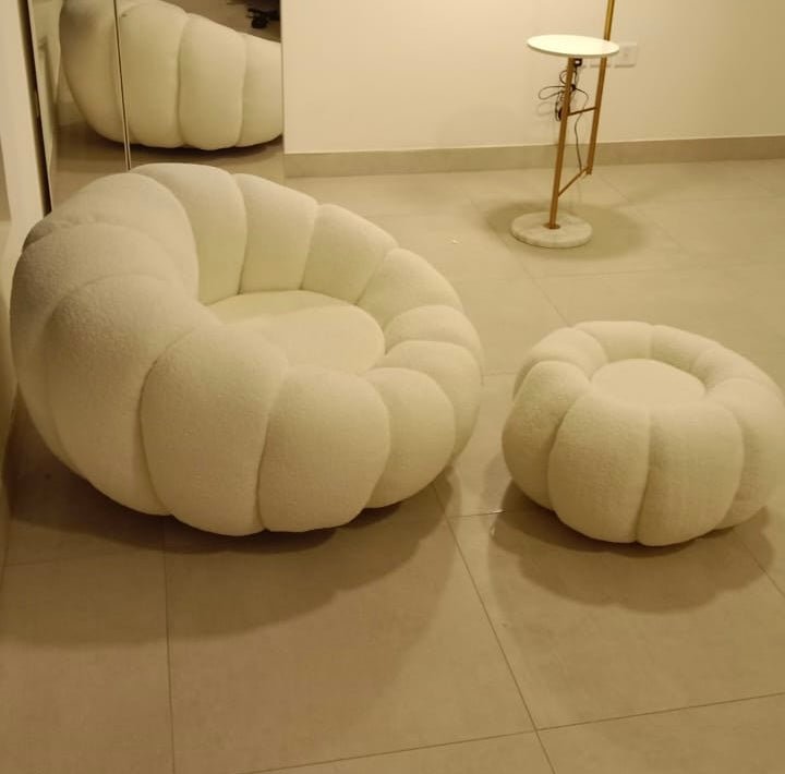 Boucle Rotatable Sofa Set