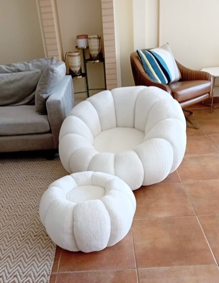 Boucle Rotatable Sofa Set