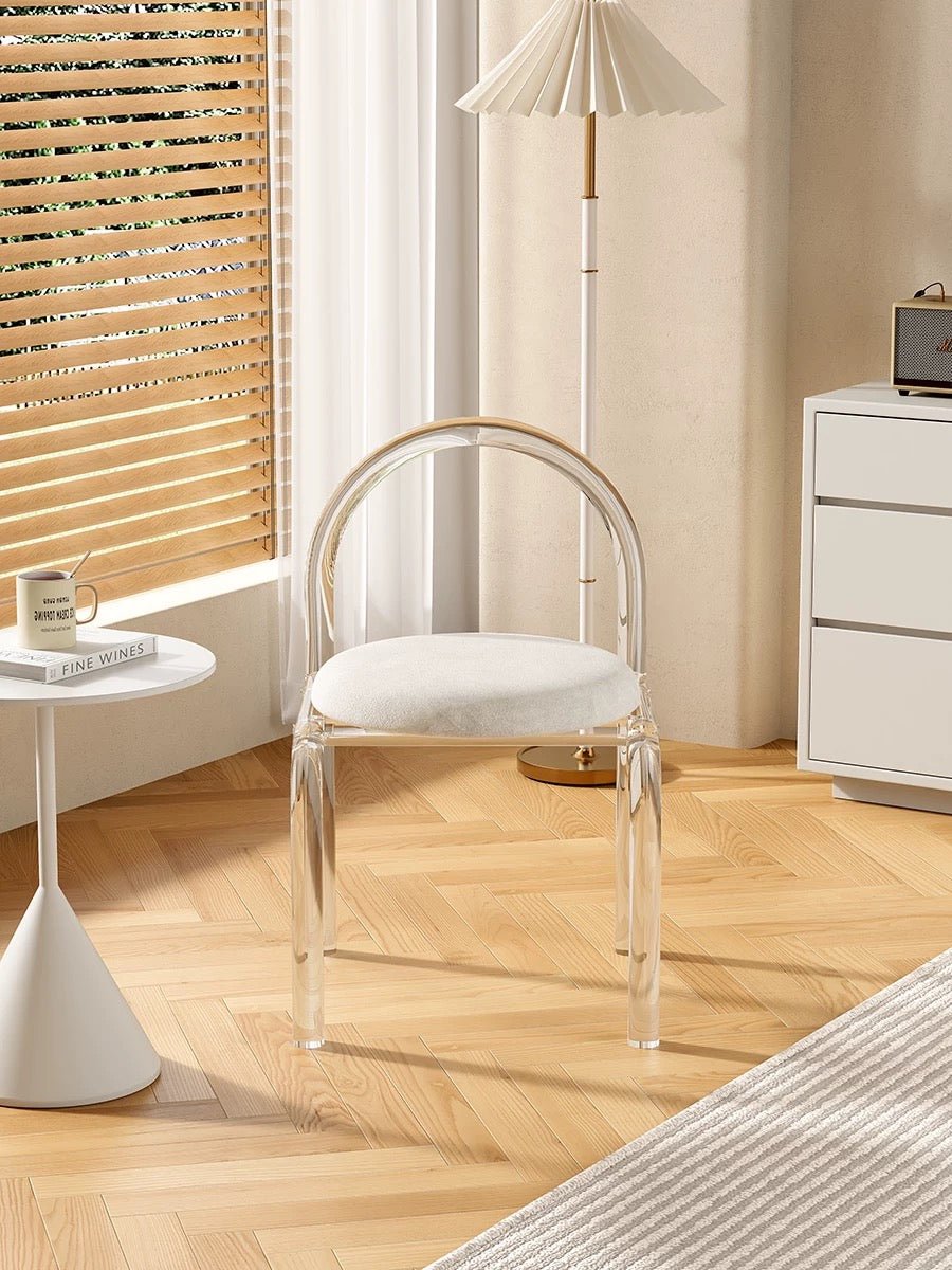 Clear Acrylic Accent Chair with Velvet Cushion
