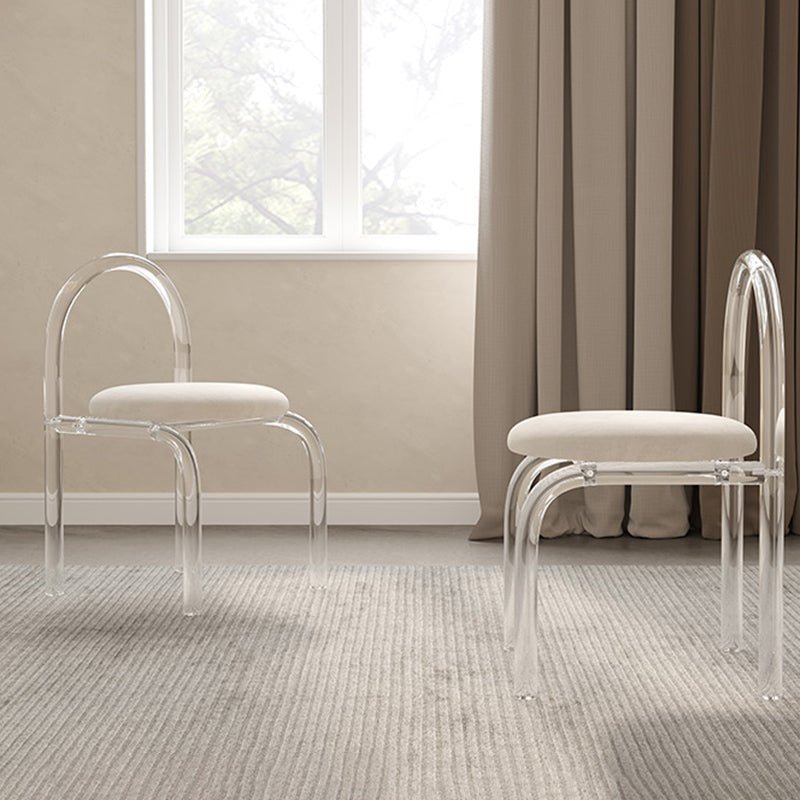 Clear Acrylic Accent Chair with Velvet Cushion