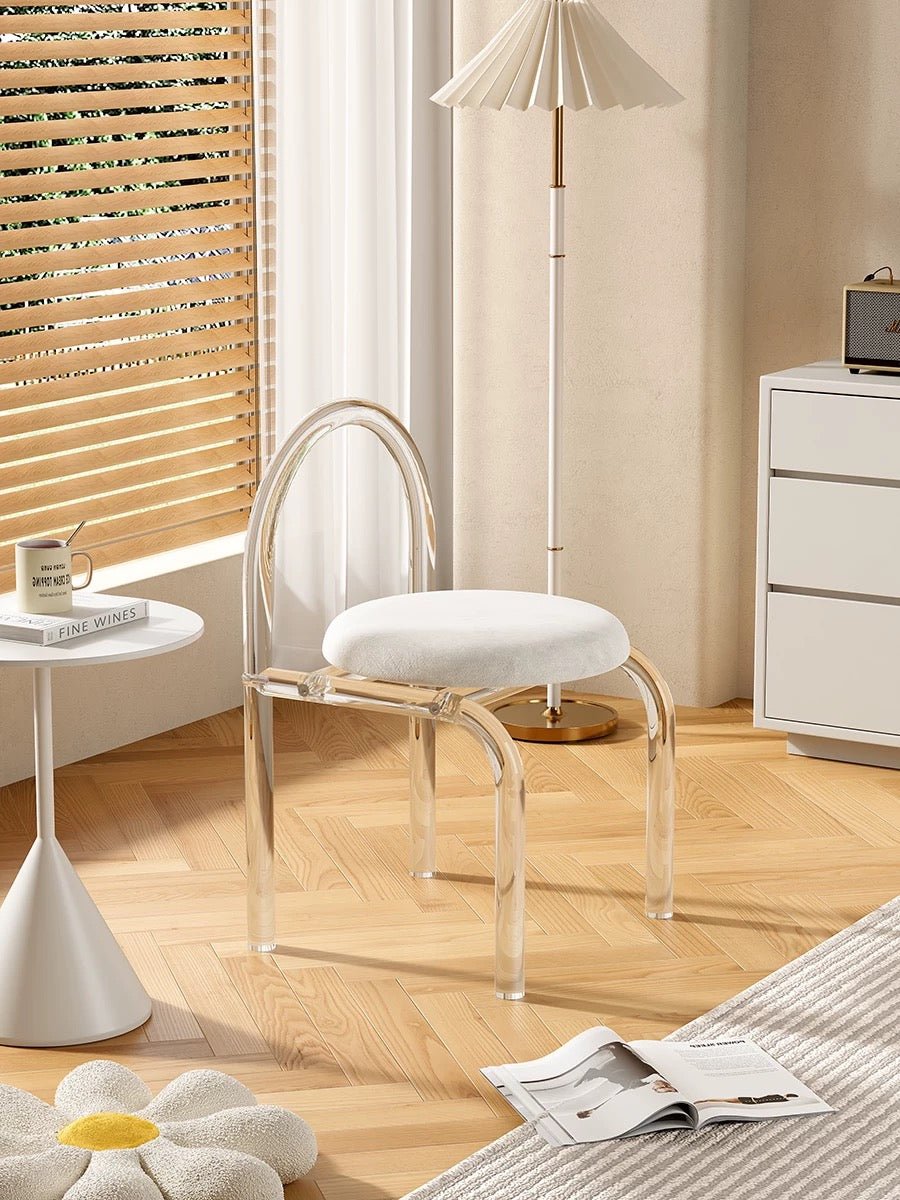 Clear Acrylic Accent Chair with Velvet Cushion