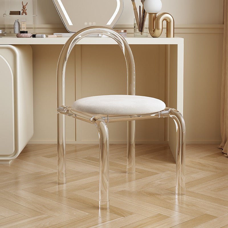 Clear Acrylic Accent Chair with Velvet Cushion