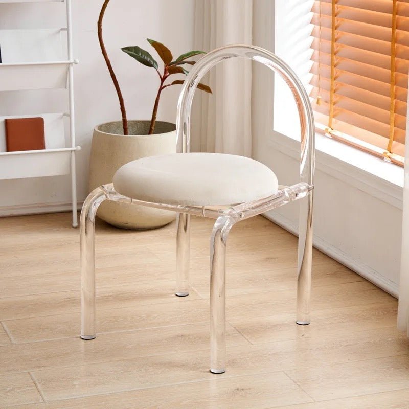 Clear Acrylic Accent Chair with Velvet Cushion