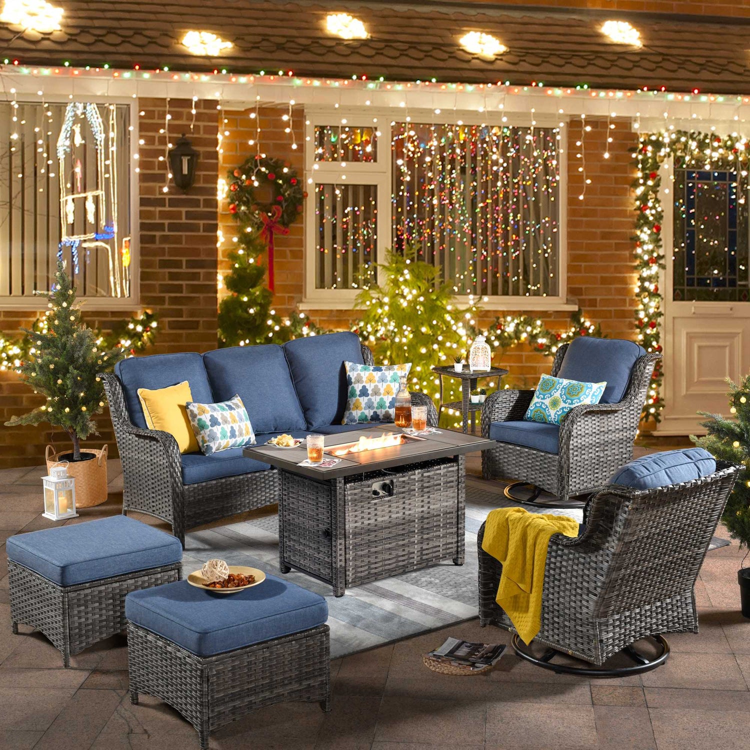 Patio 7-Piece Conversation Set with 42&