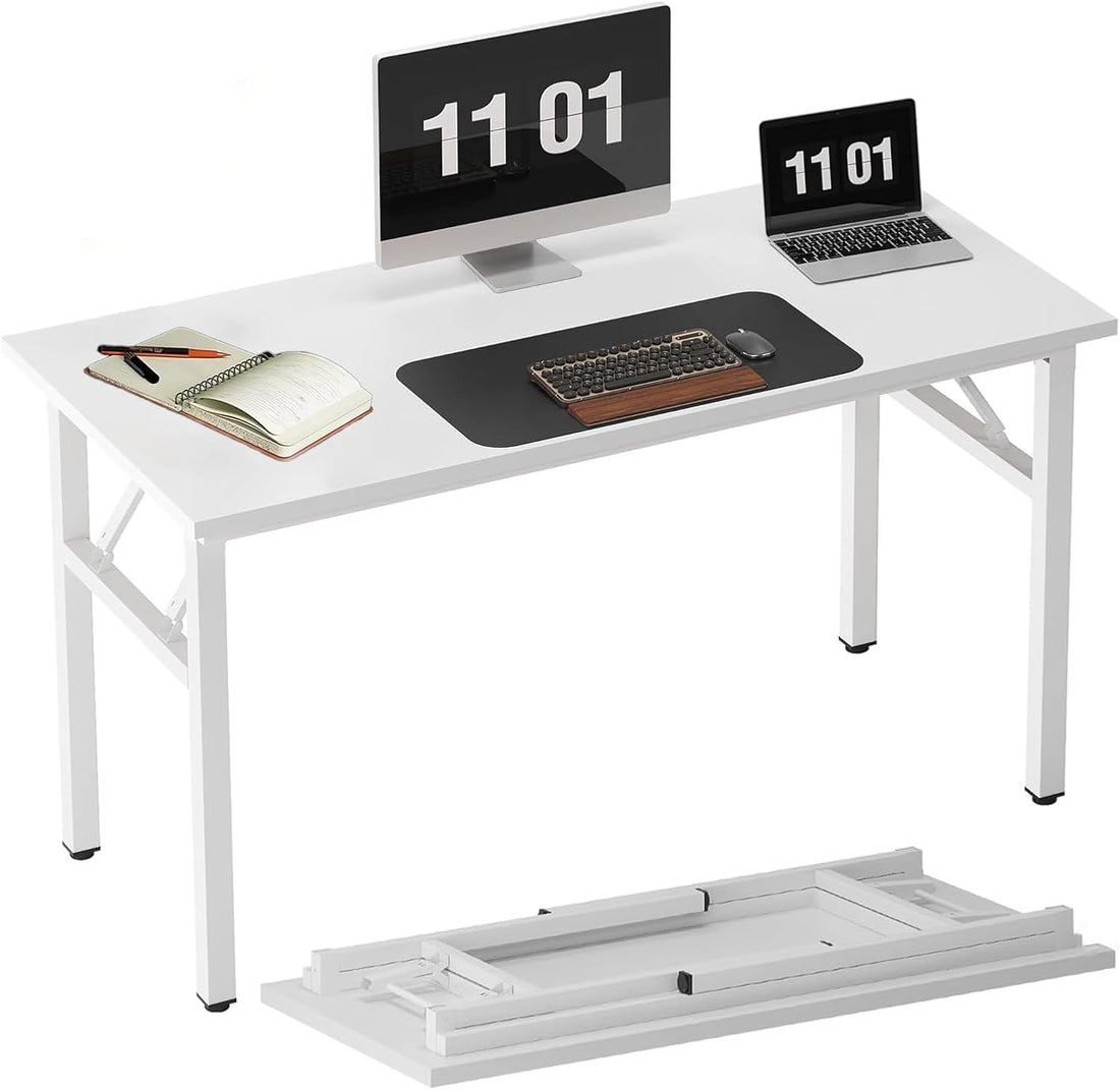 Installation-free foldable desk, portable compact computer desk