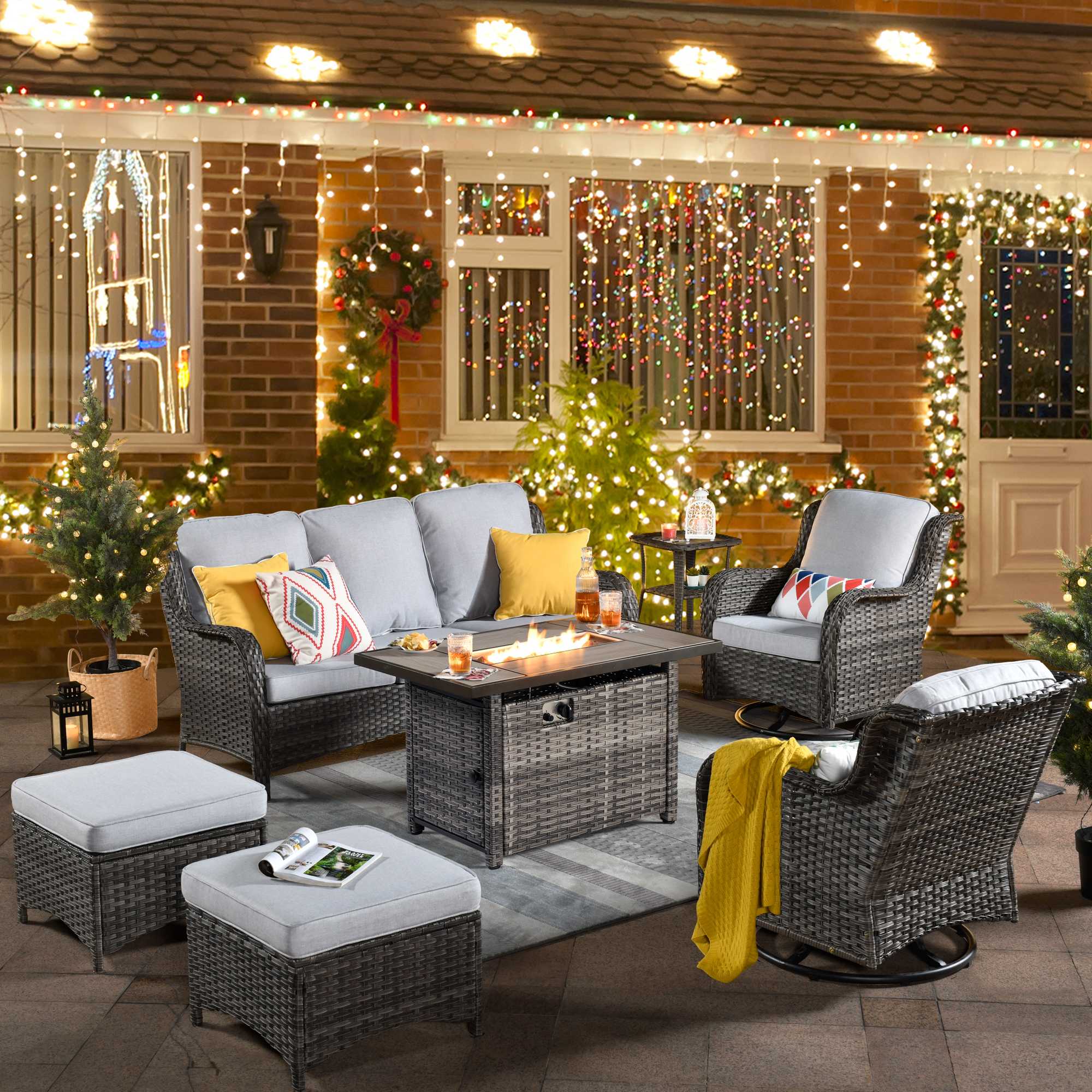 Patio 7-Piece Conversation Set with 42&