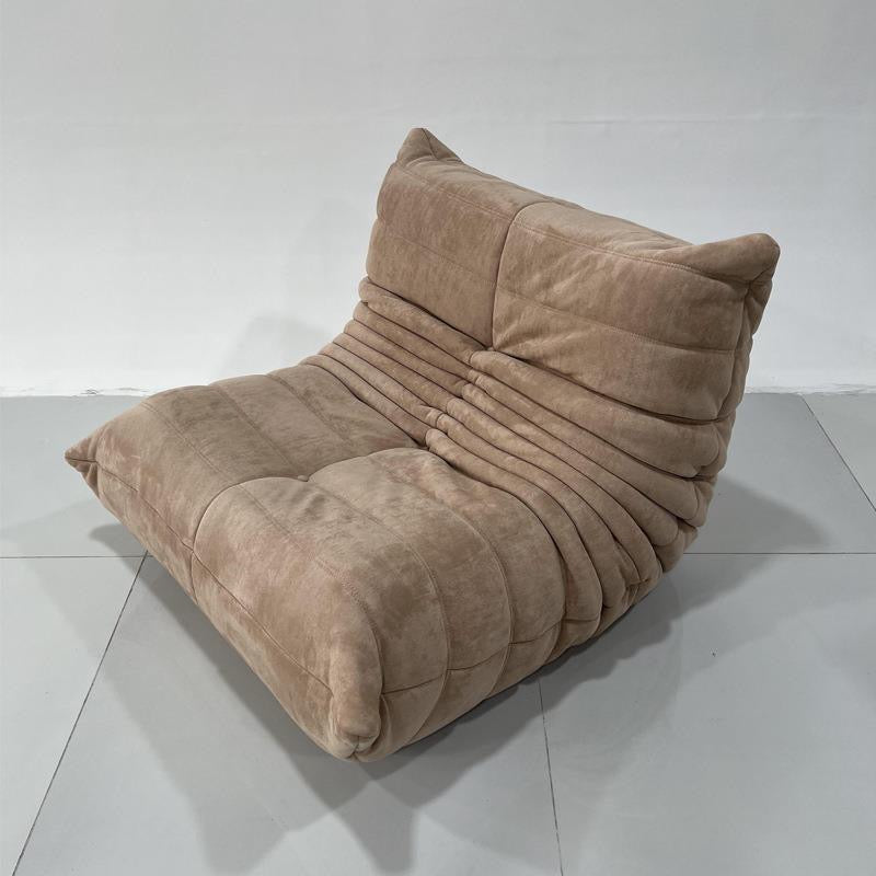 Modern Large White Velvet Lazy Chair