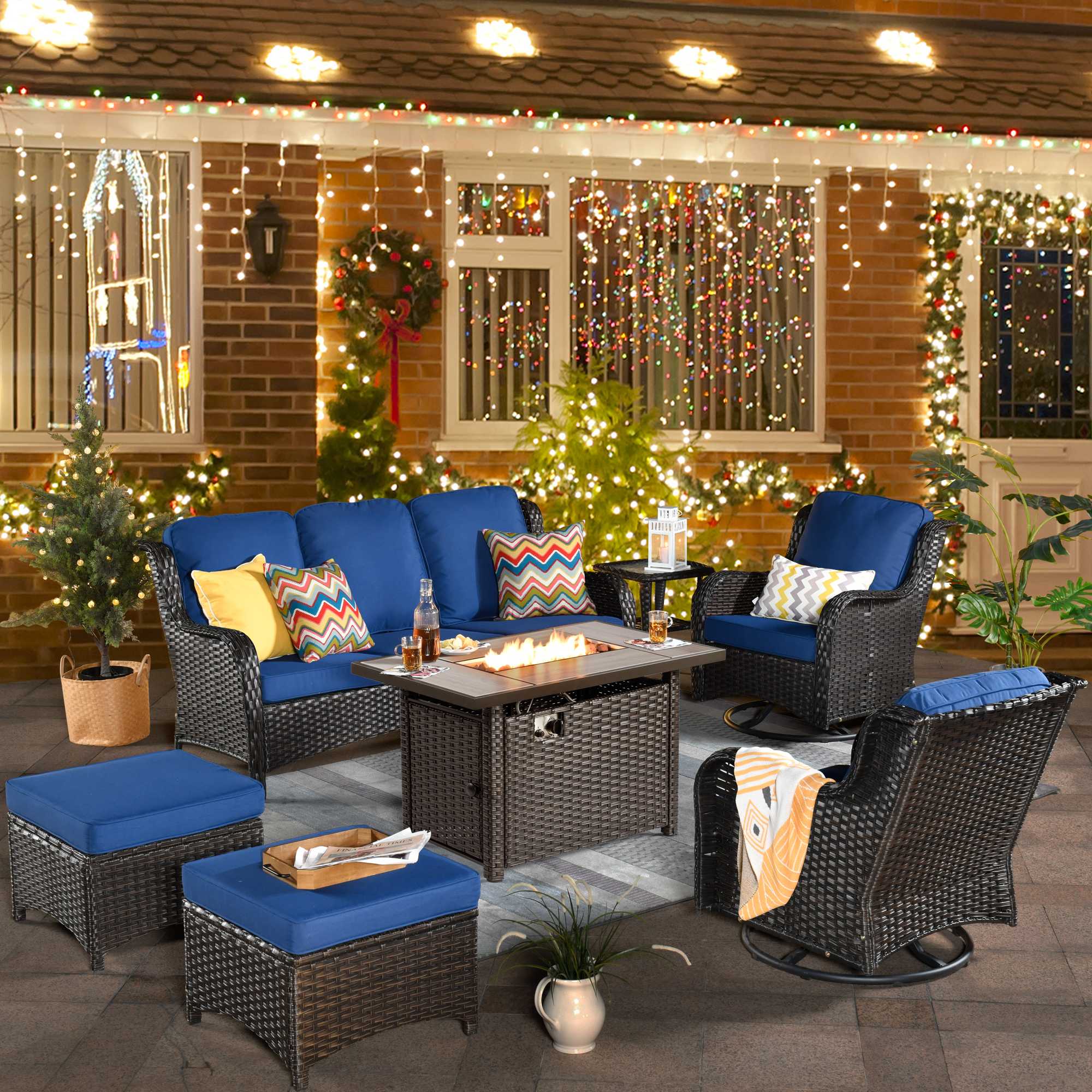 Patio 7-Piece Conversation Set with 42&