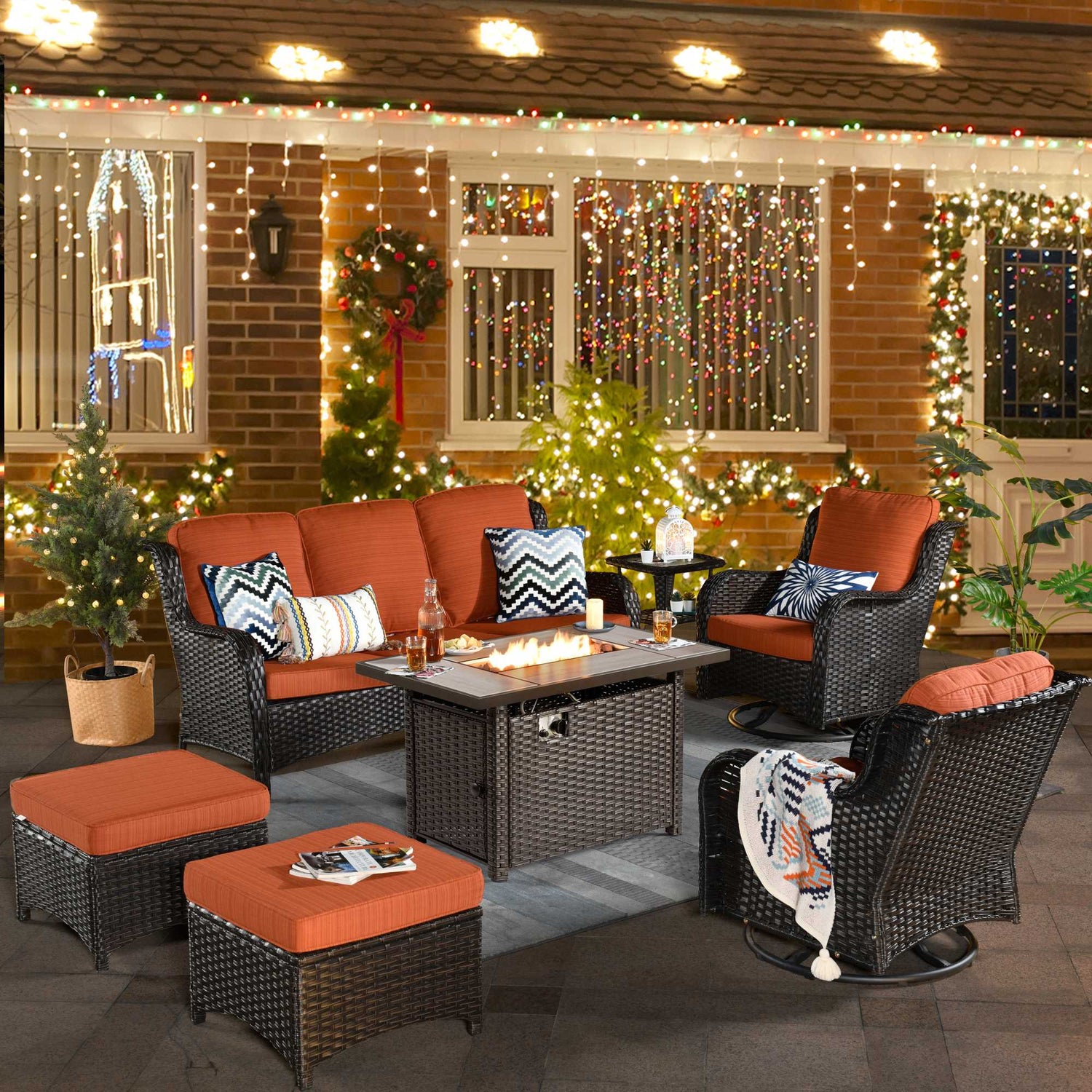 Patio 7-Piece Conversation Set with 42&